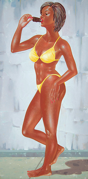 I Nyoman Masriadi Ice Cream and Energy Drink 2005, Acrylic on canvas 200 x 100 cm